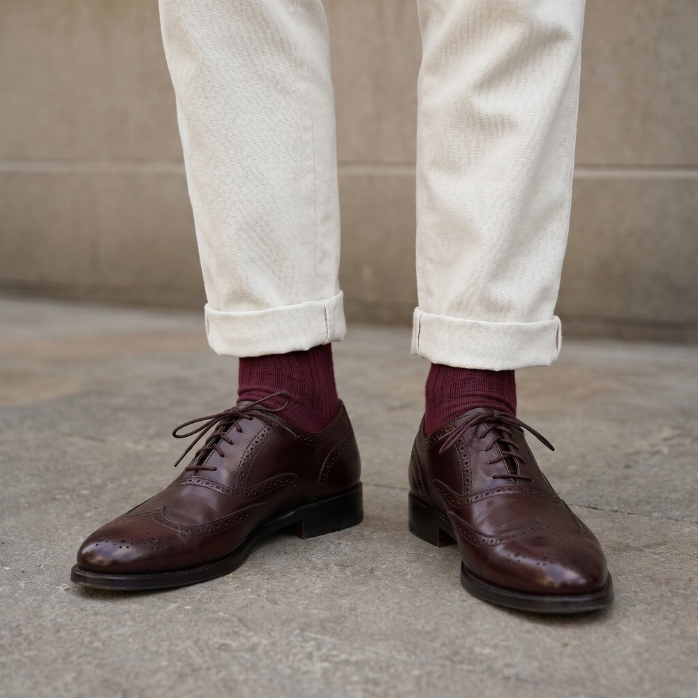 E.T.‎ Wright Crosstown Wingtip Oxford 11.5 EEE Oxblood Leather Brogue USA